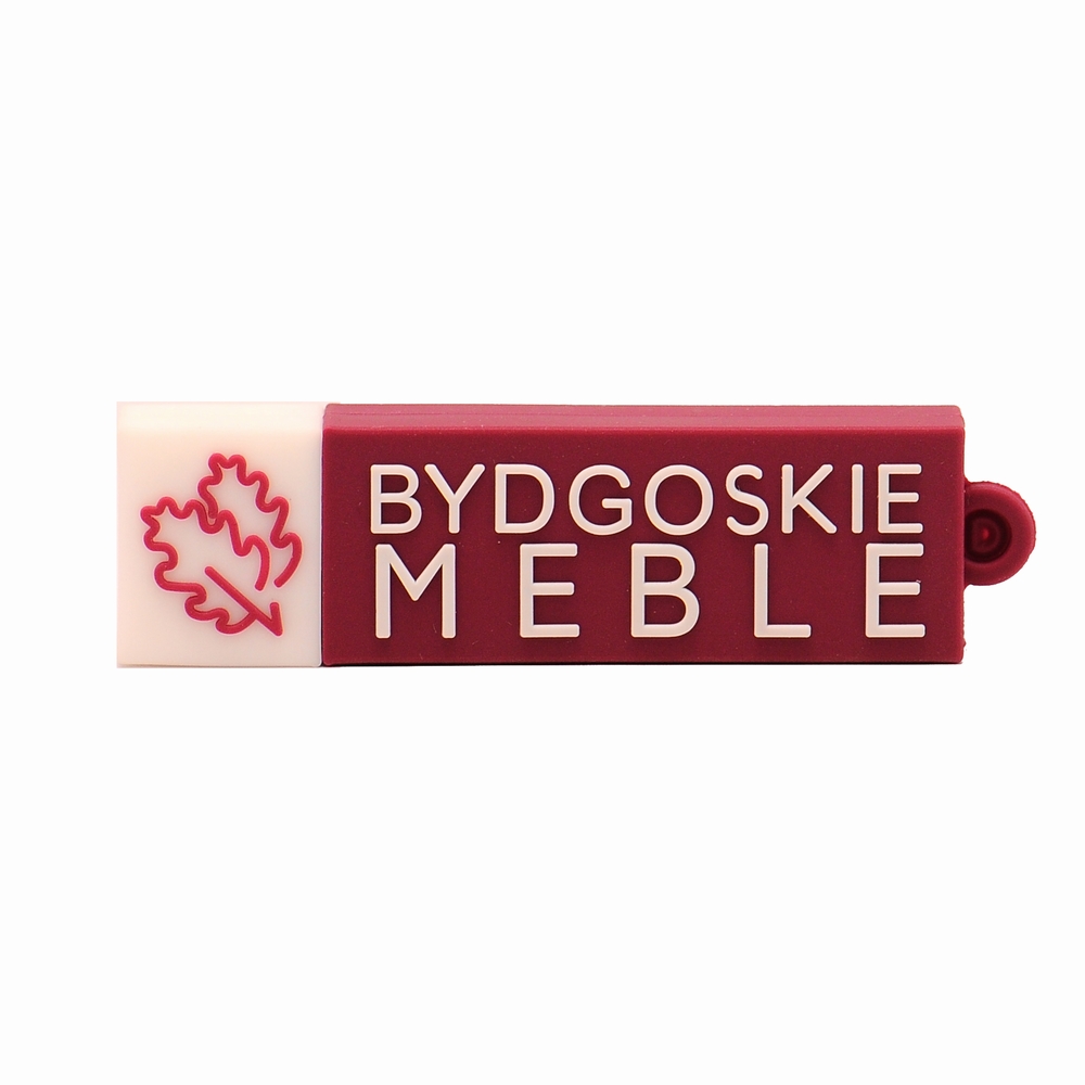Two-color flat rectangular PVC USB drive